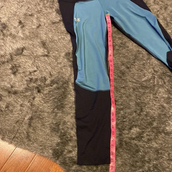 Under armour Teal black compression Cold gear leggings Sz L - Picture 10 of 11